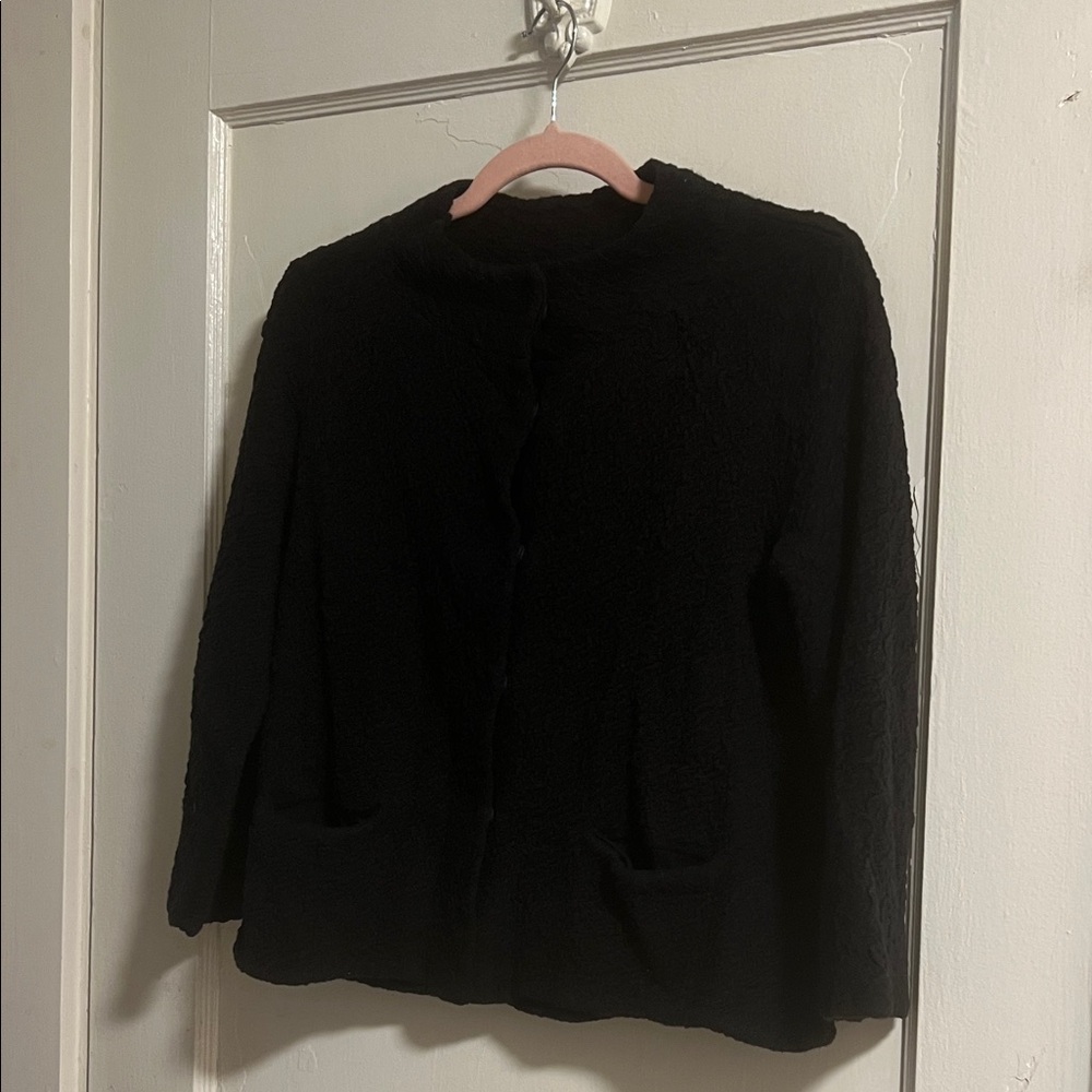 Eileen Fisher Black Knit Jacket